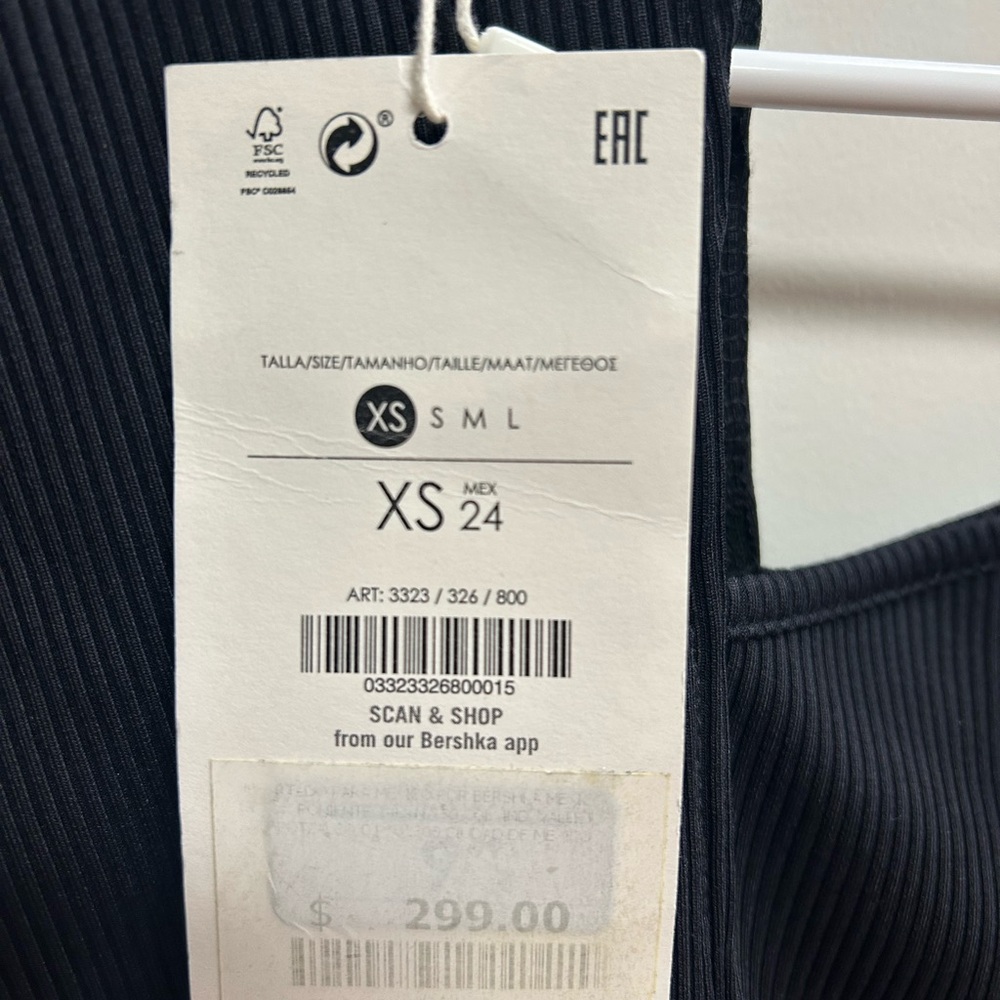 Bershka Black Ribbed Women's Top - Picture 4 of 4